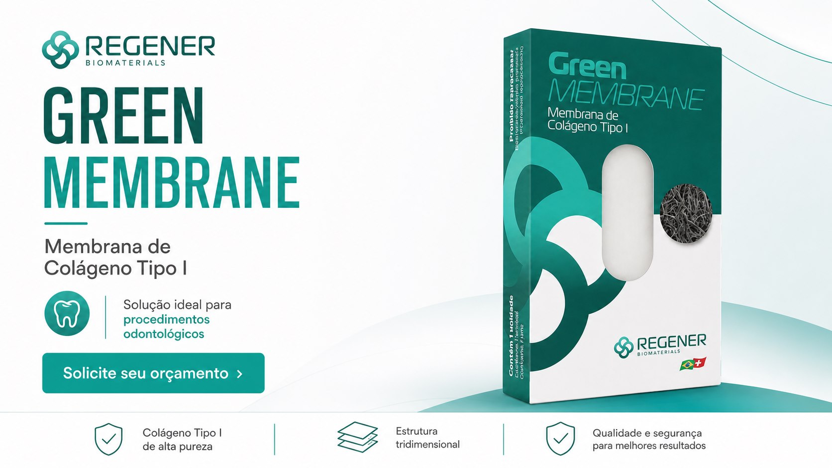 Green Membrane, membrana de colágeno tipo I da Regener